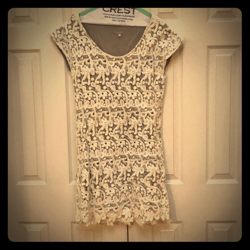 Massimo Dutti Lace Overlay Dress Size L